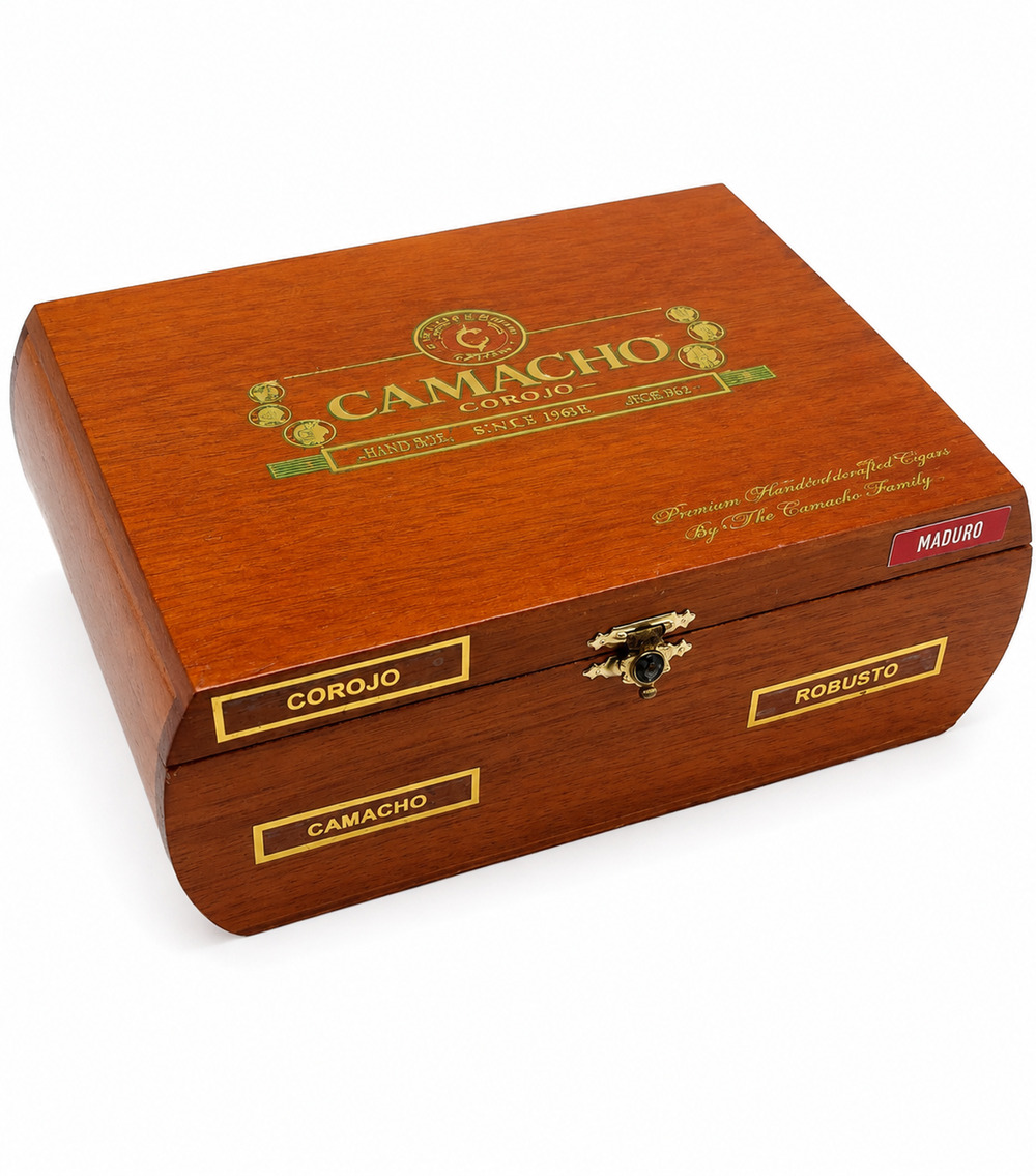 Camacho Corojo Wooden Cigar Box Empty Wood Humidor Style Storage Display Case